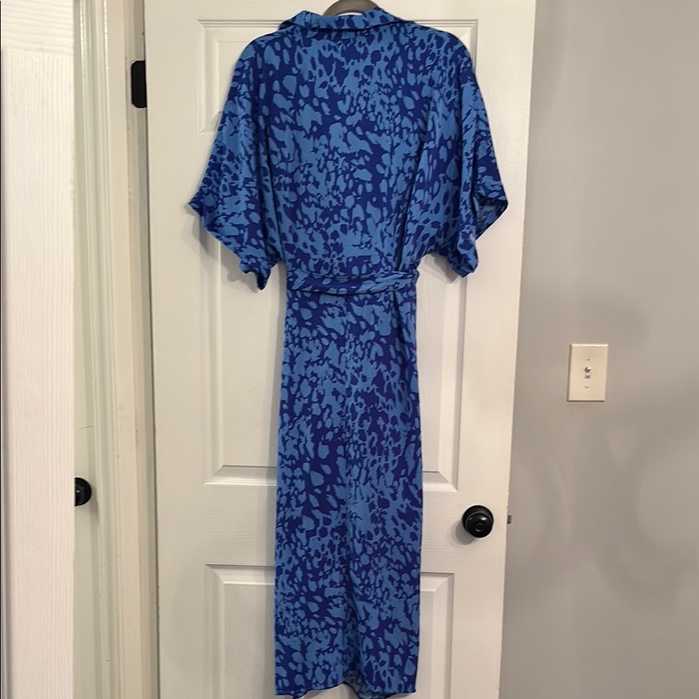 Blue Patterned Women's Dress - Picture 2 of 4